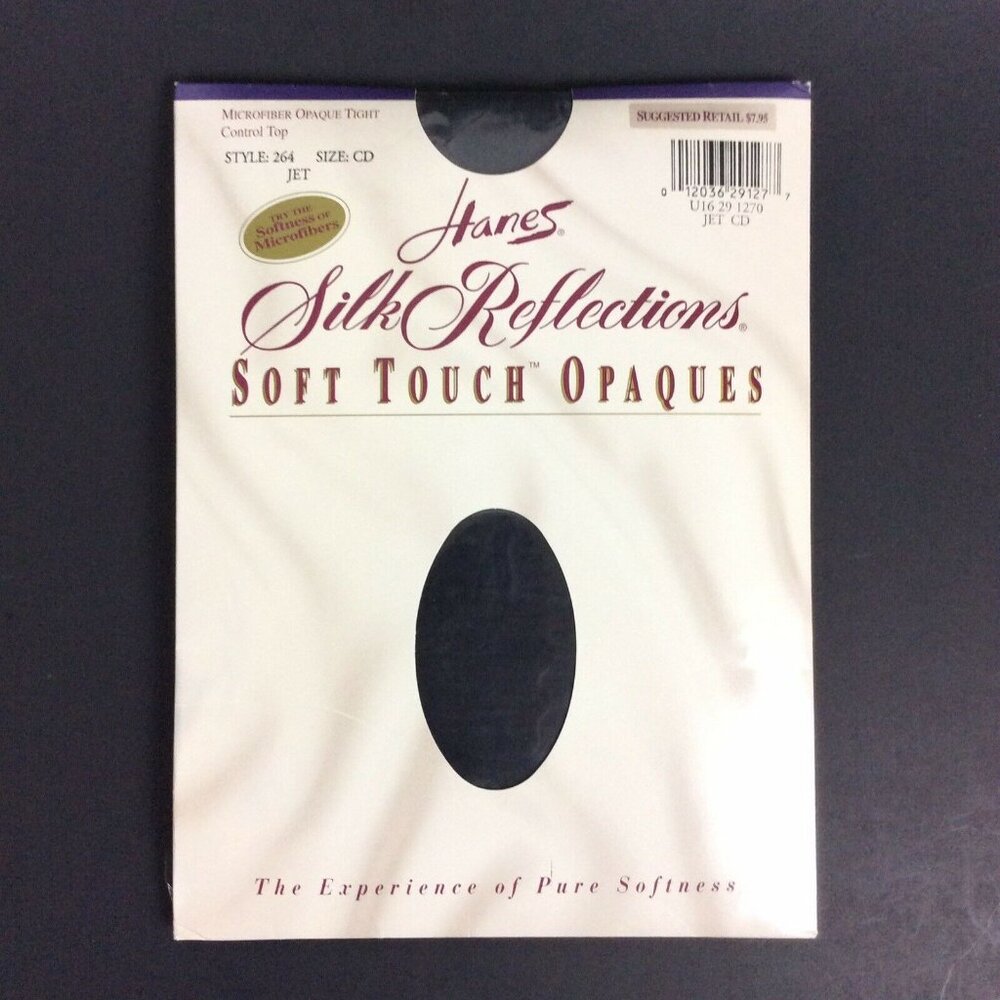 Hanes Silk Reflections Soft Touch Opaque Tights CD Jet Black Control Top